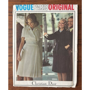 UNCUT RARE Vogue Designer Pattern Christian Dior 2910 Coat and Dress Size 10